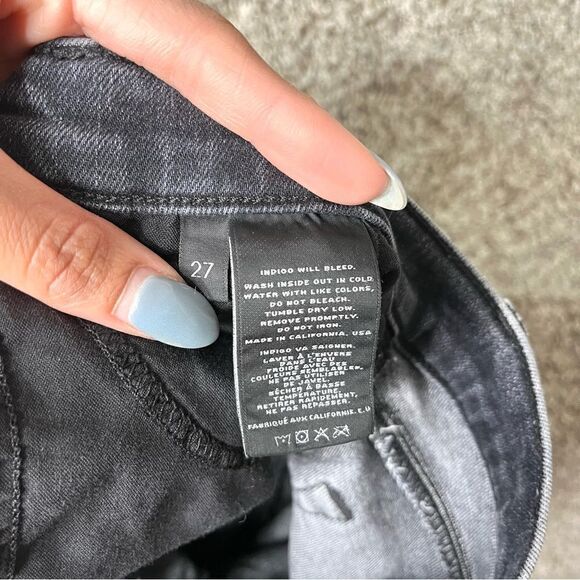 J Brand Gray Nemesis Mid-Rise Distressed Knee Super Skinny Stretch Jeans 27 - Picture 6 of 8